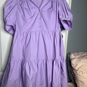 Lavender Puff Sleeve Dress